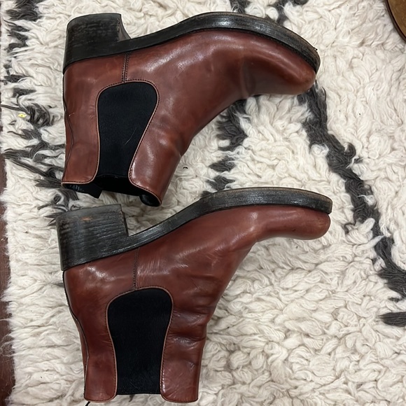 Vintage brown PRADA platform leather Y2K booties 37.5 boots - Picture 7 of 7